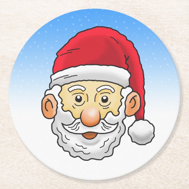Posavasos Redondo De Papel Rostro Bonito de Santa (Anverso)