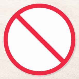 Posavasos Redondo De Papel Rótulo General de Prohibición   Astras redondas Pe