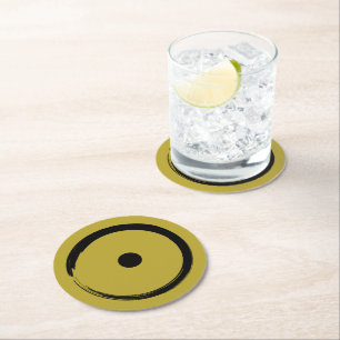 Posavasos Redondo De Papel Rótulo solar astrológico - Budismo Círculo Zen 1