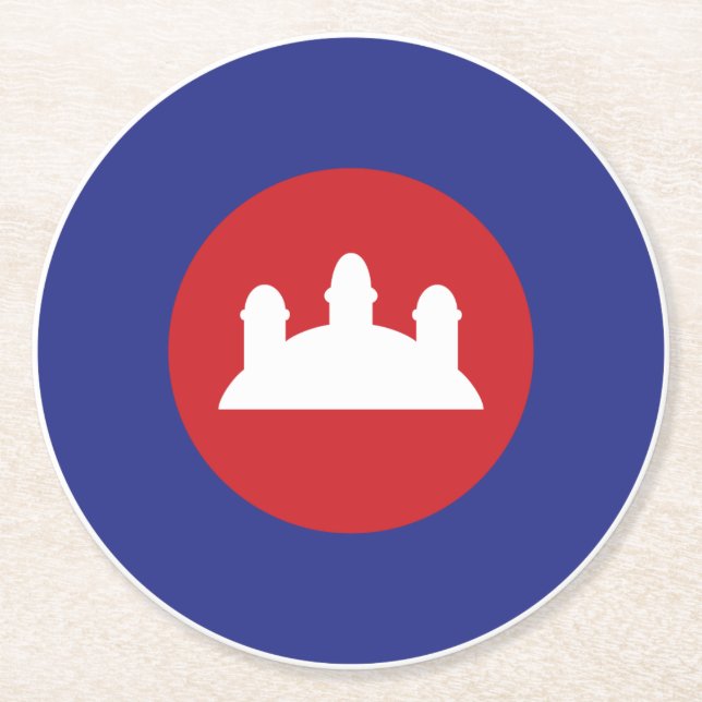 Posavasos Redondo De Papel Roundel de Camboya (Anverso)