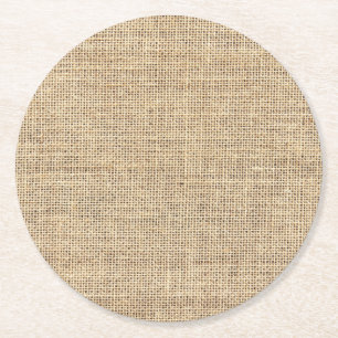 Posavasos Redondo De Papel Rústico País Vintage Burlap
