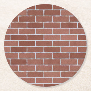 Posavasos Redondo De Papel Rústico patrón de pared de ladrillo