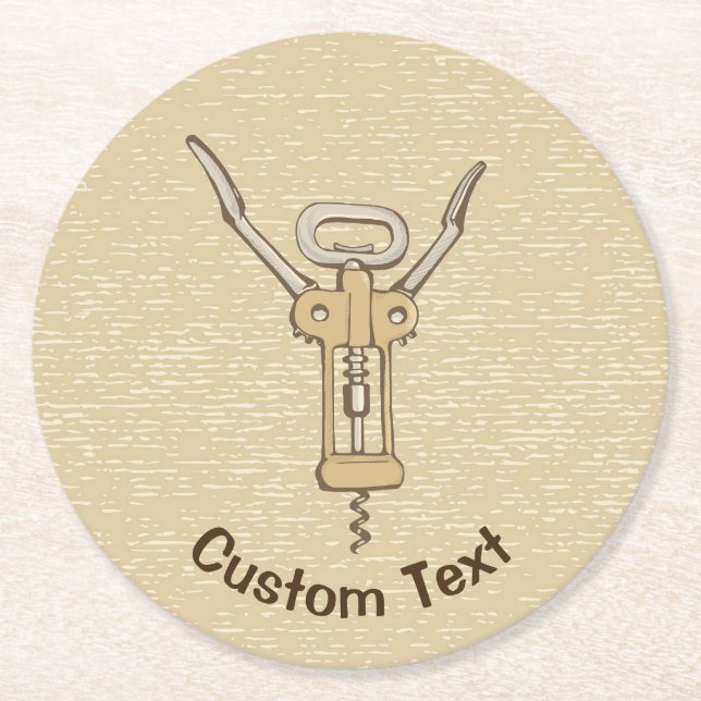 Posavasos Redondo De Papel Sacacorchos (Anverso)