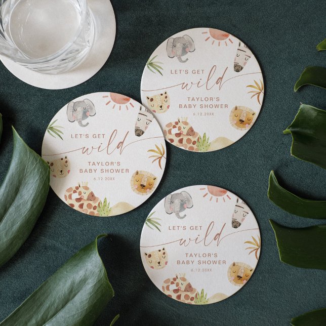 POSAVASOS REDONDO DE PAPEL SAFARI BABY SHOWER (Subido por el creador)
