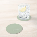 Posavasos Redondo De Papel Sage Green Minimalista Moderno Monograma elegante<br><div class="desc">Presentamos nuestra elegante colección de monogramas Minimalistas y ecológicos: eleve su estética con serenidad sofisticada y elegancia intemporal. Nuestra colección muestra diseños minimalistas en un ambiente tranquilo y verde, complementado con refinados monogramas adaptados a su estilo personal. Desde papel pulido hasta accesorios versátiles, cada pieza de nuestra colección está meticulosamente...</div>