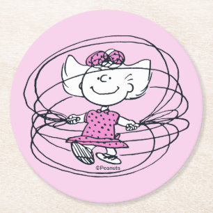Posavasos Redondo De Papel Sally Jugando Salto Rope