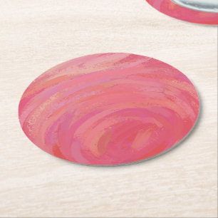 Posavasos Redondo De Papel Salmon Swirl