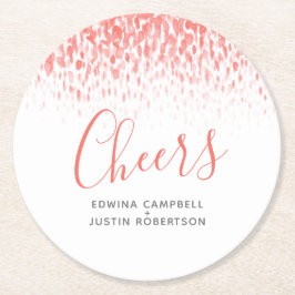 Posavasos Redondo De Papel Saludos naranjas de coral arte moderno acuarela da