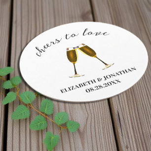 Posavasos Redondo De Papel Saludos Para Amar Los Gafas De Champagne