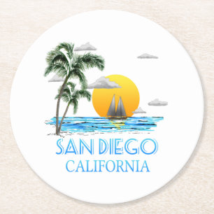 Posavasos Redondo De Papel San Diego California