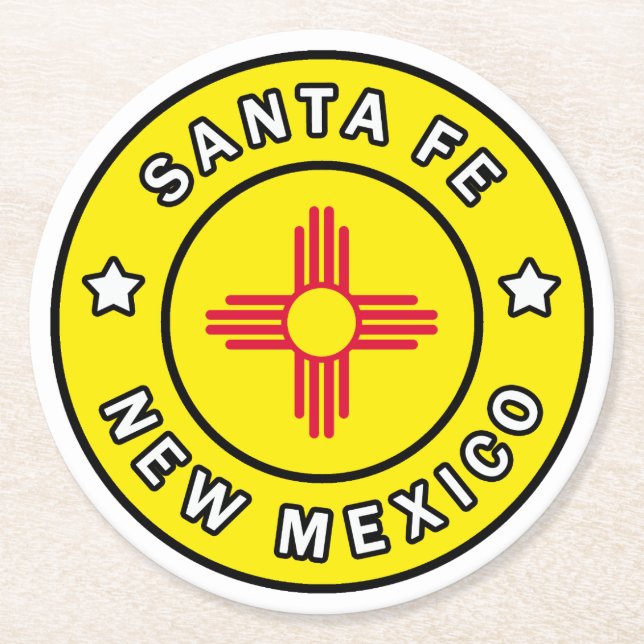 Posavasos Redondo De Papel Santa Fe Nuevo México (Anverso)
