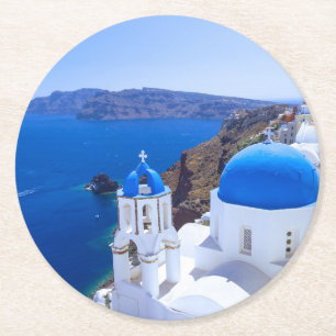Posavasos Redondo De Papel Santorini