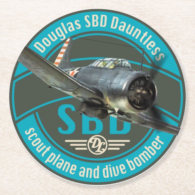 Posavasos Redondo De Papel SBD Dauntless (Anverso)