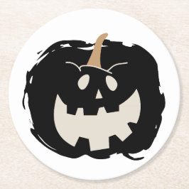 Posavasos Redondo De Papel Scary Pumpkin