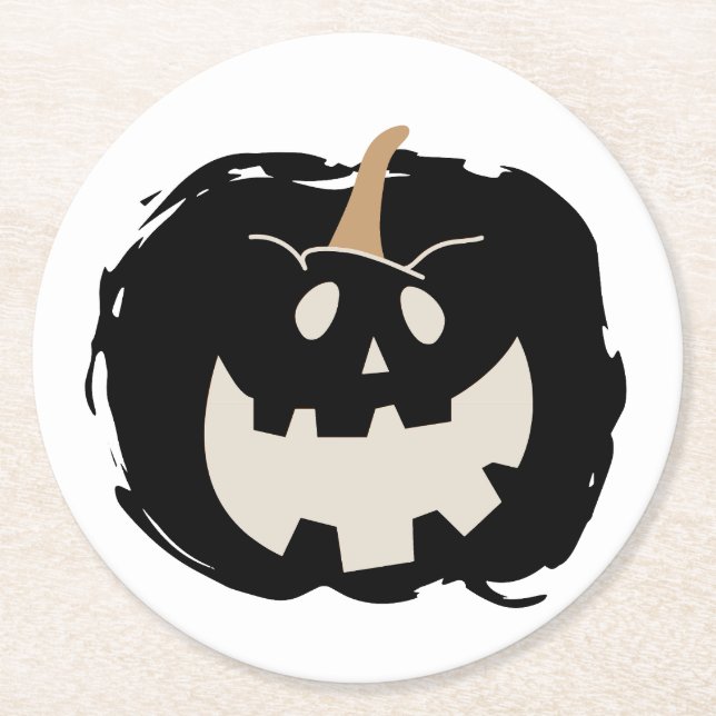 Posavasos Redondo De Papel Scary Pumpkin (Anverso)