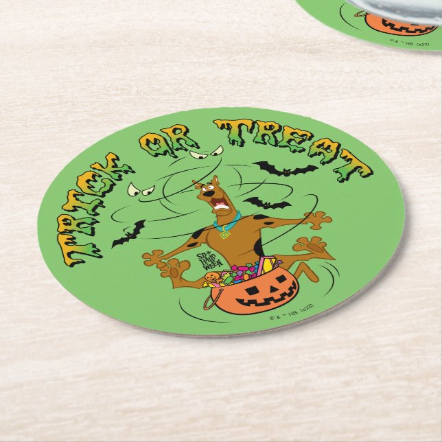 Posavasos Redondo De Papel Scooby-Doo | Trick of Treat (En perspectiva)