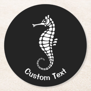 Posavasos Redondo De Papel Seahorse White