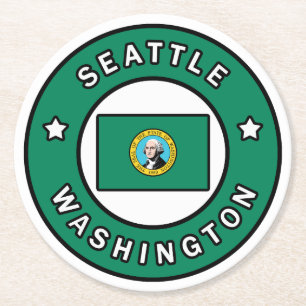 Posavasos Redondo De Papel Seattle Washington