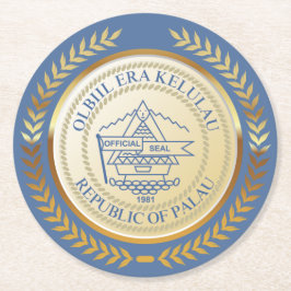 Posavasos Redondo De Papel Sello Oficial de Palau
