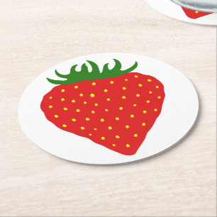 Posavasos Redondo De Papel Sencillamente las brasas de fresa