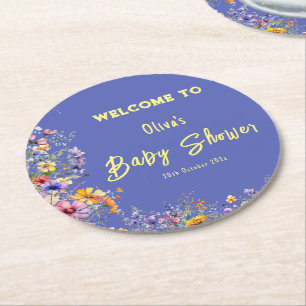 Posavasos Redondo De Papel Servilletas de papel para baby shower de flores si