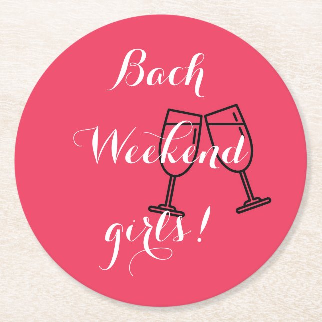 Posavasos Redondo De Papel servilletas rosadas personalizadas para despedida  (Anverso)