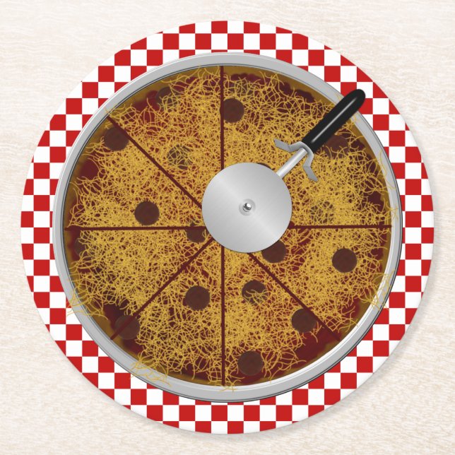 Posavasos Redondo De Papel Set de serpiente de pimiperoni (Anverso)