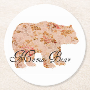 Posavasos Redondo De Papel Shabby Chic Mama Bear