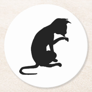 Posavasos Redondo De Papel Shadow cat