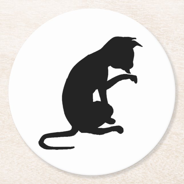 Posavasos Redondo De Papel Shadow cat (Anverso)