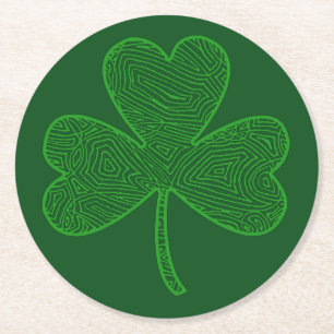 Posavasos Redondo De Papel Shamrock