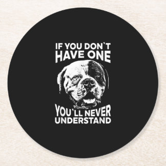Posavasos Redondo De Papel Si no tienes un regalo de Bulldog americano gracio