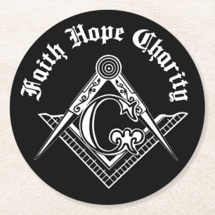 Posavasos Redondo De Papel Símbolo de masonería