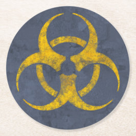 Posavasos Redondo De Papel Símbolo de riesgo biológico en peligro de extinció
