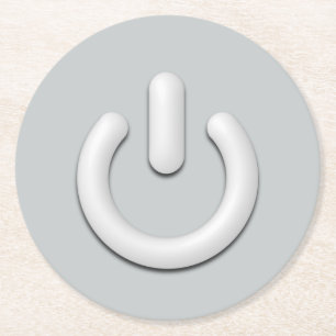 Posavasos Redondo De Papel Símbolo en espera (encendido/apagado)