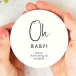 Posavasos Redondo De Papel Simple Baby Shower Neutral Moderno Oh Bebé!<br><div class="desc">Celebra tu pequeña con nuestra moderna y sencilla ducha neutra de bebé, oh cisterna de papel redondo para bebés, con un diseño minimalista en blanco y negro que es moderno y bonito. Con su estética limpia e inspirada en el boho, la atmósfera contemporánea y neutral en cuanto a género es...</div>