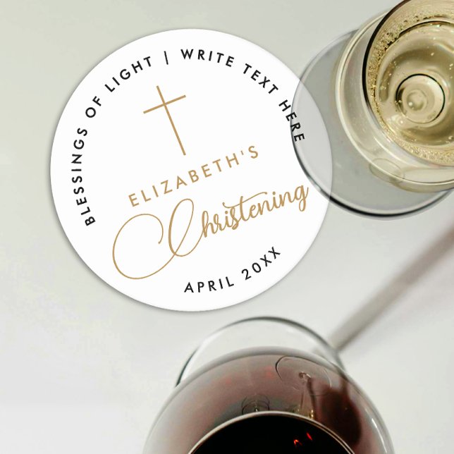 Posavasos Redondo De Papel Simple Mínima Cruz de Oro Blanco Negro (Subido por el creador)