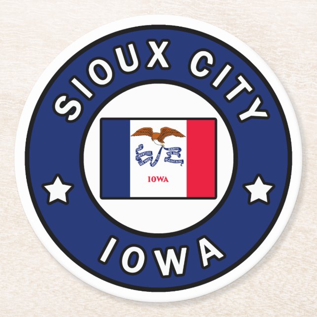 Posavasos Redondo De Papel Sioux City Iowa (Anverso)