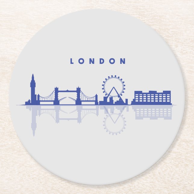 Posavasos Redondo De Papel SKyline Coasters de Londres (Anverso)