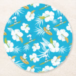 Posavasos Redondo De Papel Snoopy Brooklyn Beach Pattern<br><div class="desc">Echa un vistazo a este diseño super lindo con Snoopy surcando las olas tropicales.</div>
