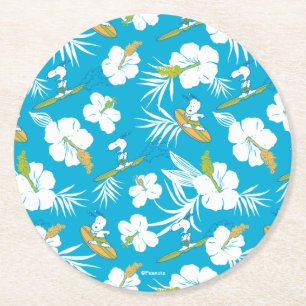 Posavasos Redondo De Papel Snoopy Brooklyn Beach Pattern