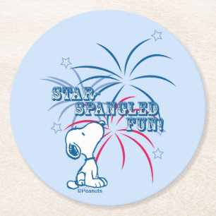 Posavasos Redondo De Papel Snoopy Star Spangling Fun