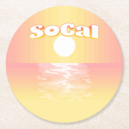 Posavasos Redondo De Papel SoCal Sunset