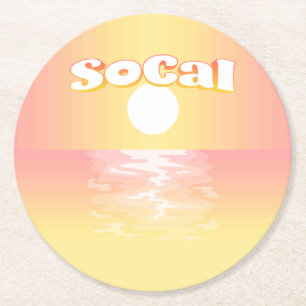 Posavasos Redondo De Papel SoCal Sunset