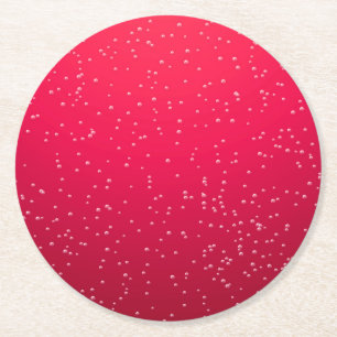 Posavasos Redondo De Papel Soda cereza con burbujas pequeñas arte de fondo