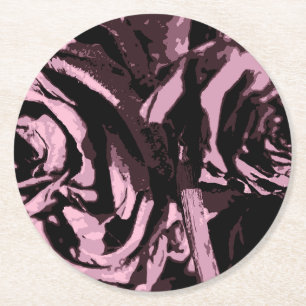 Posavasos Redondo De Papel Solo algunos Rosas