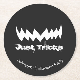 Posavasos Redondo De Papel Solo trucos sonrisa malvada Halloween