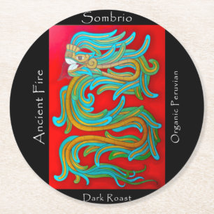 Posavasos Redondo De Papel Sombrio mezcla antiguo café de bomberos