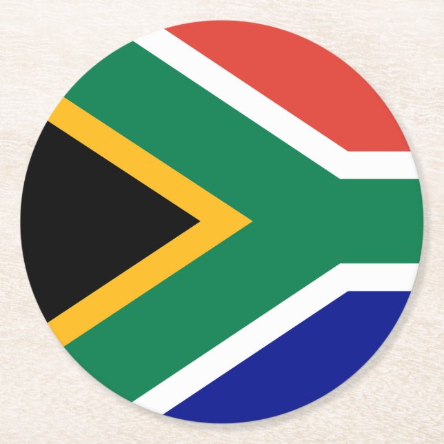 Posavasos Redondo De Papel South African Flag (Anverso)