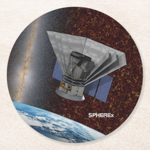 Posavasos Redondo De Papel SPHEREx Galaxy Hunter Spacecraft